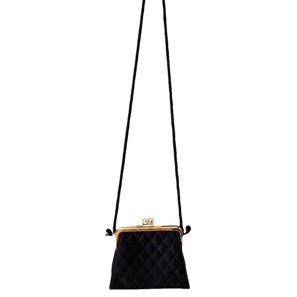 Vintage Escada Made in Italy Quilted Sling Bag with Gold Tone Hardware